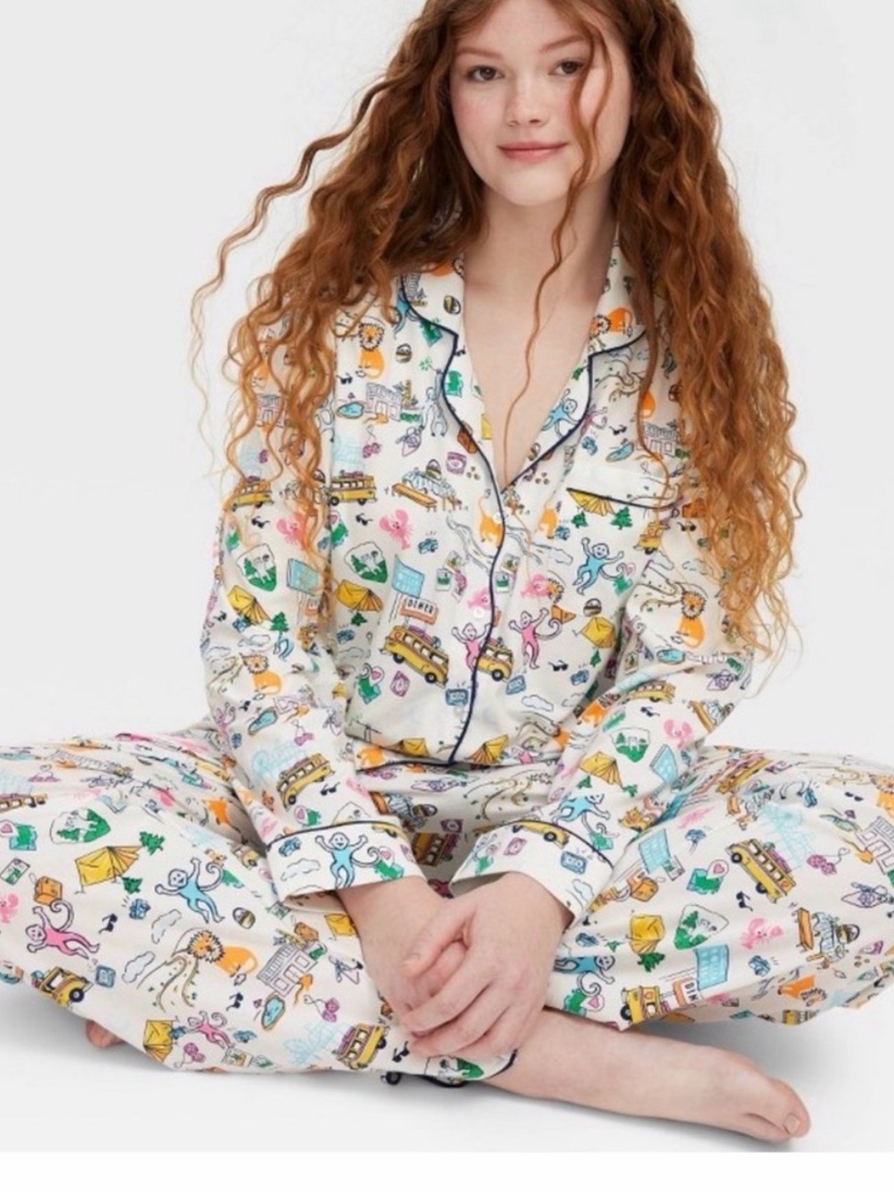 Roller Rabbit x Target Women's Roadtrip Long Sleeves and Pants Pajama Set XL - Picture 7 of 7